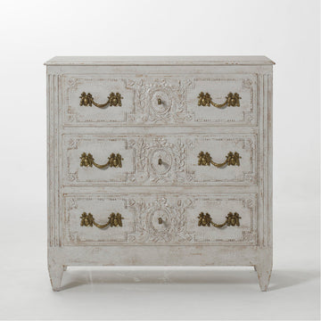 Modern History Carved and Painted Bedside Chest