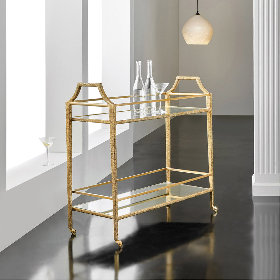 Modern History Shagreen Bar Cart