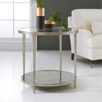 Modern History Small Sculpture Round End Table