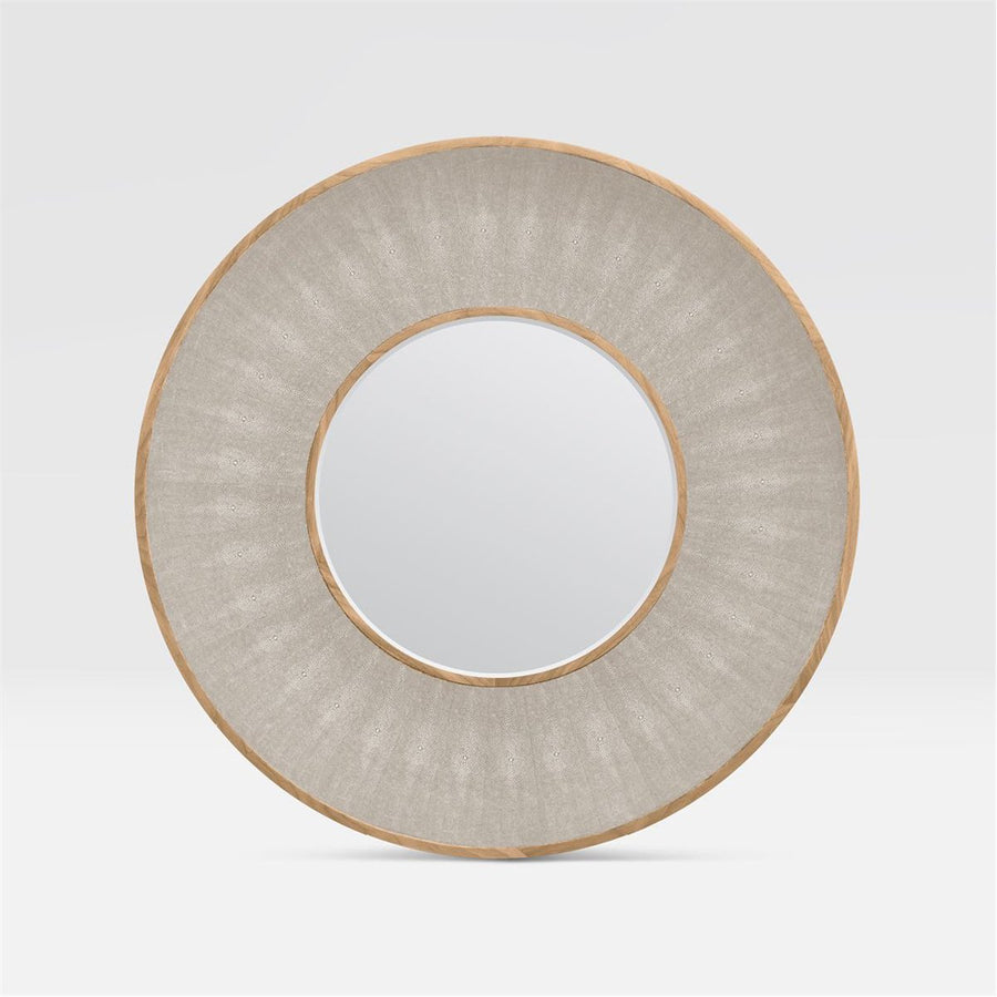 Made Goods Armond Round Realistic Faux Shagreen Mirror in Veneer