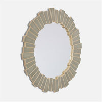 Made Goods Claude Round Realistic Faux Shagreen Mirror