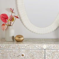 Made Goods Ember Oval Ribbed Mirror with Scalloped Edge