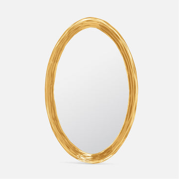 Made Goods Hetty Oval Mirror in Chamomile Translucent Resin