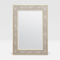 Made Goods Merrick Realistic Faux Shagreen Mirror with Trim Detail