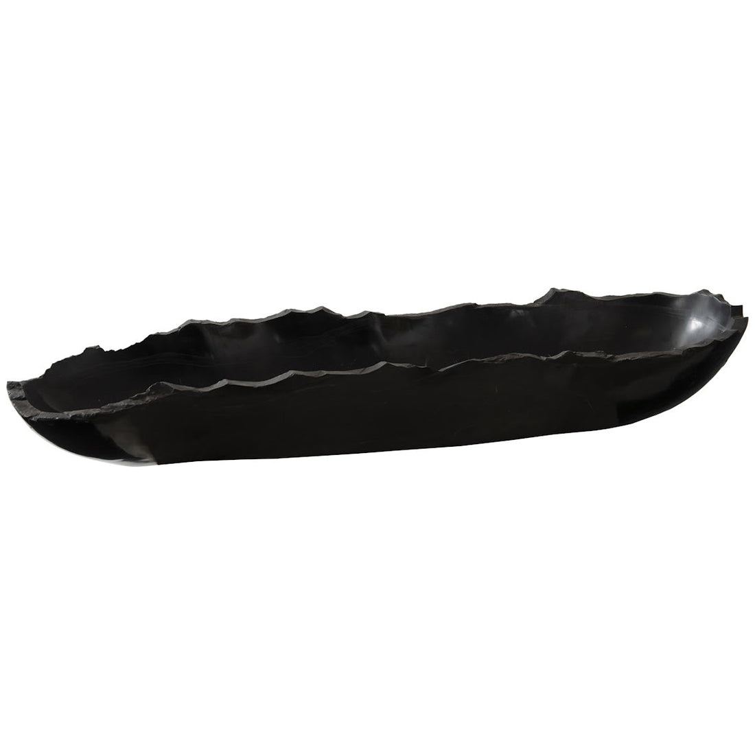 Phillips Collection Aragonite Canoe Small Bowl - Black