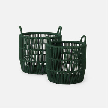 Made Goods Alcoy XL Round Performance Rope Outdoor Basket, 2-Piece Set