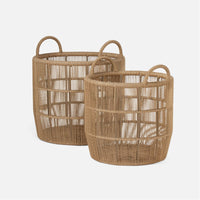 Made Goods Alcoy XL Twisted Faux Wicker Outdoor Basket, 2-Piece Set
