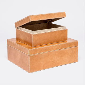 Made Goods Dante Leather Box, 2-Piece Set