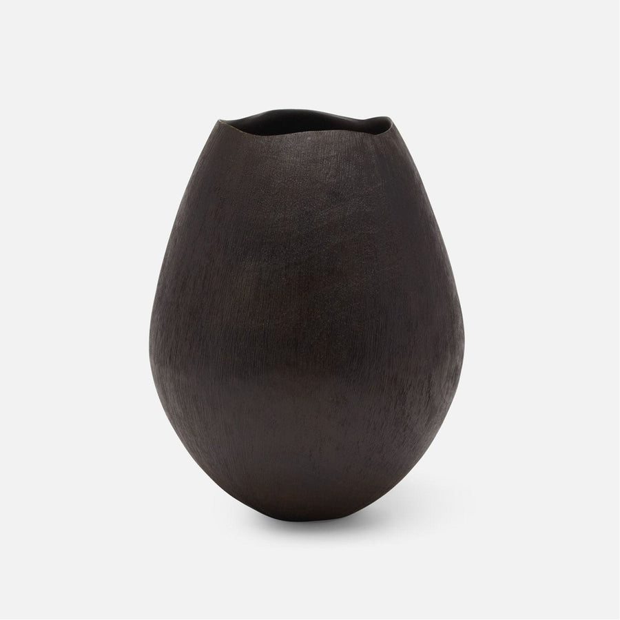 Made Goods Delia Egg-shaped Mango Wood Vase, Set of 2
