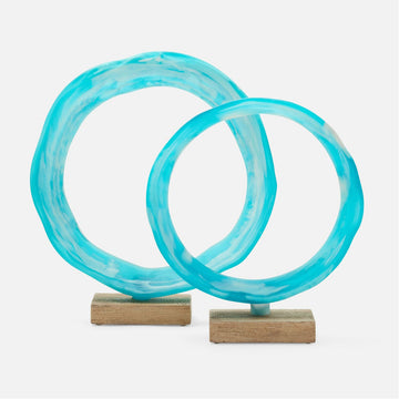 Made Goods Eldoris Circular Swirled Resin Sculptures, 2-Piece Set