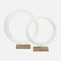 Made Goods Eldoris Circular Swirled Resin Sculptures, 2-Piece Set