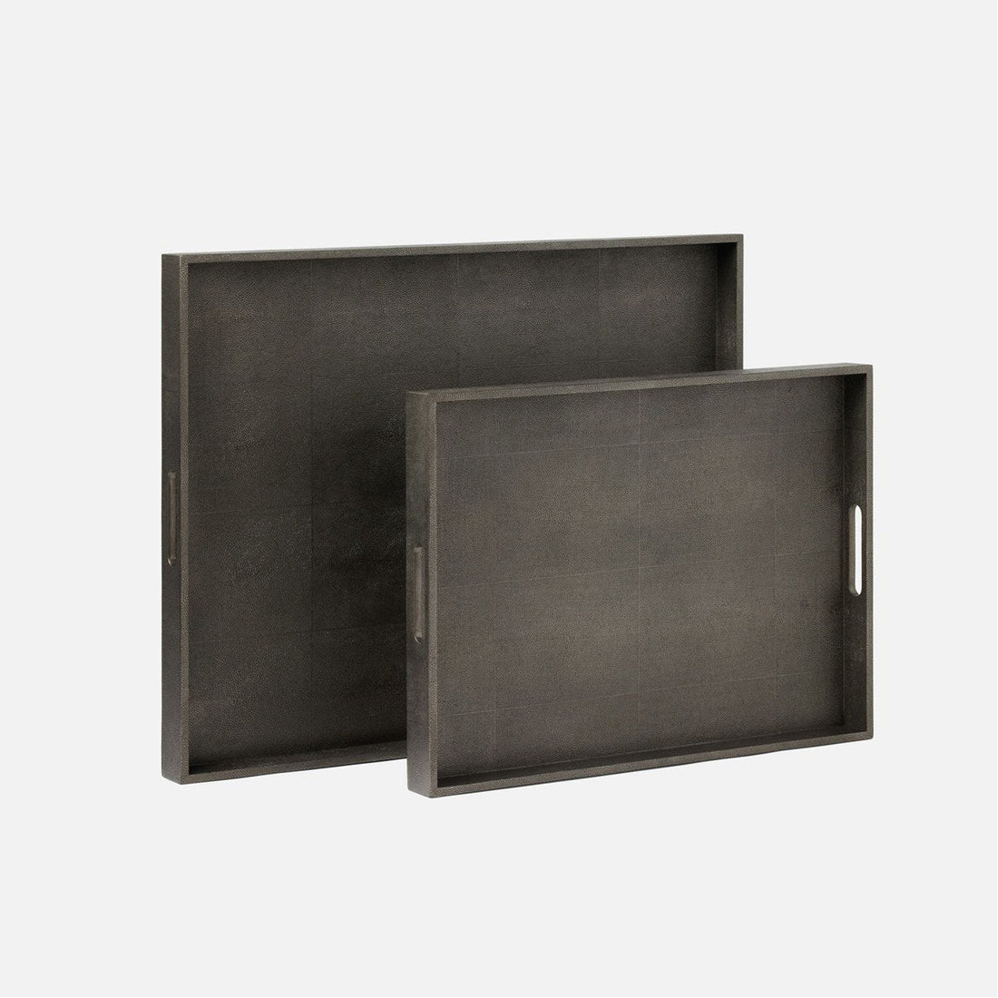 Made Goods Emery XL Vintage Faux Shagreen Trays, 2-Piece Set