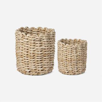 Made Goods Fallon Abaca Planter in Semi-Bleached Abaca, 2-Piece Set