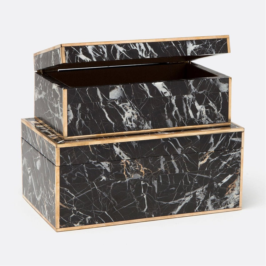 Made Goods Harold Nero Marble Box, 2-Piece Set