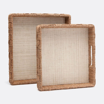 Made Goods Heather XL Square Natural Rope Tray, 2-Piece Set