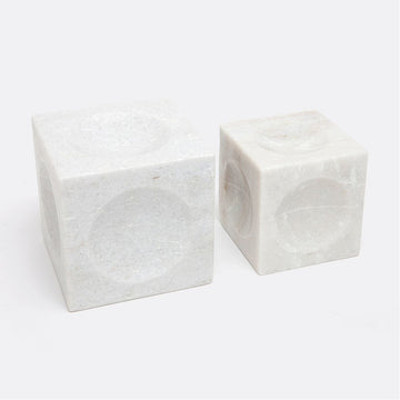 Made Goods Kabir Marble Outdoor Cube, 2-Piece Set