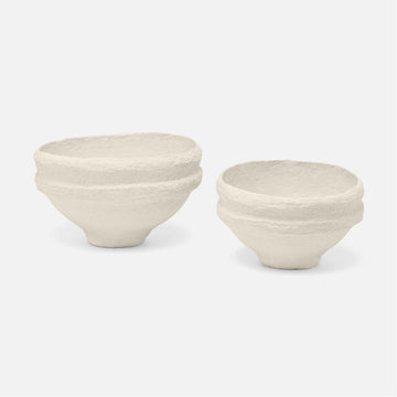 Made Goods Tadeo Paper Mache Footed Bowls, 2-Piece Set