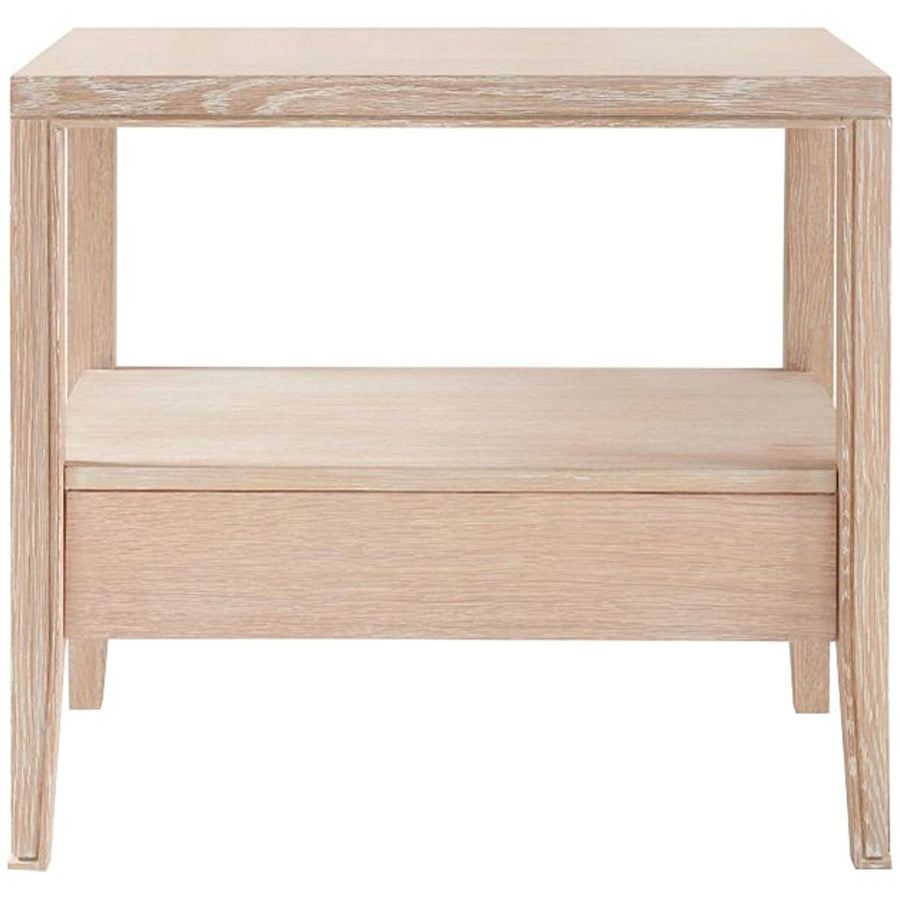 Villa & House Paola 1-Drawer Side Table, Bleached Cerused Oak