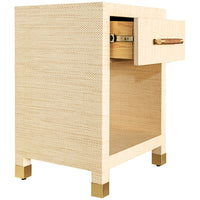 Worlds Away 1-Drawer Side Table with Rattan Wrapped Handle