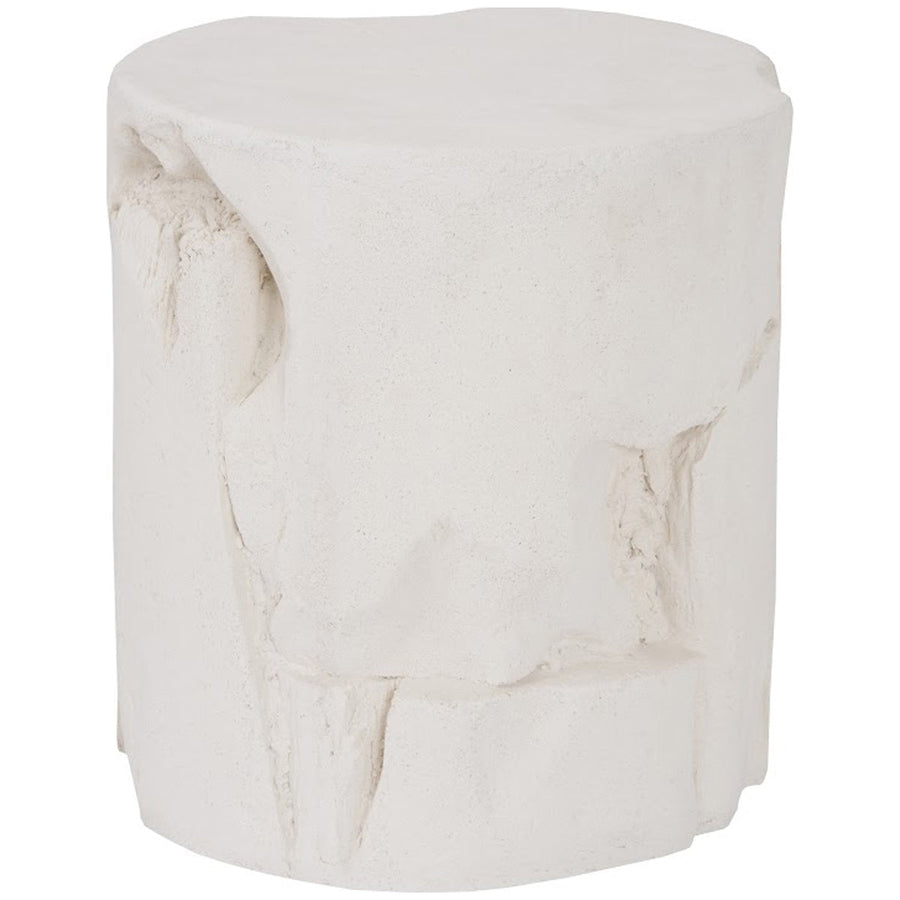 Phillips Collection Slice Round White Stone Outdoor Stool