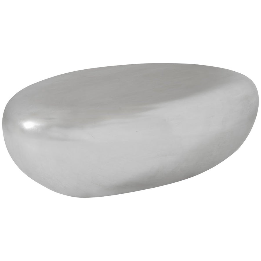 Phillips Collection River Stone Silver Leaf Coffee Table