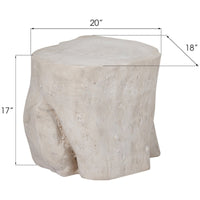 Phillips Collection Log Large Stool, Roman Stone