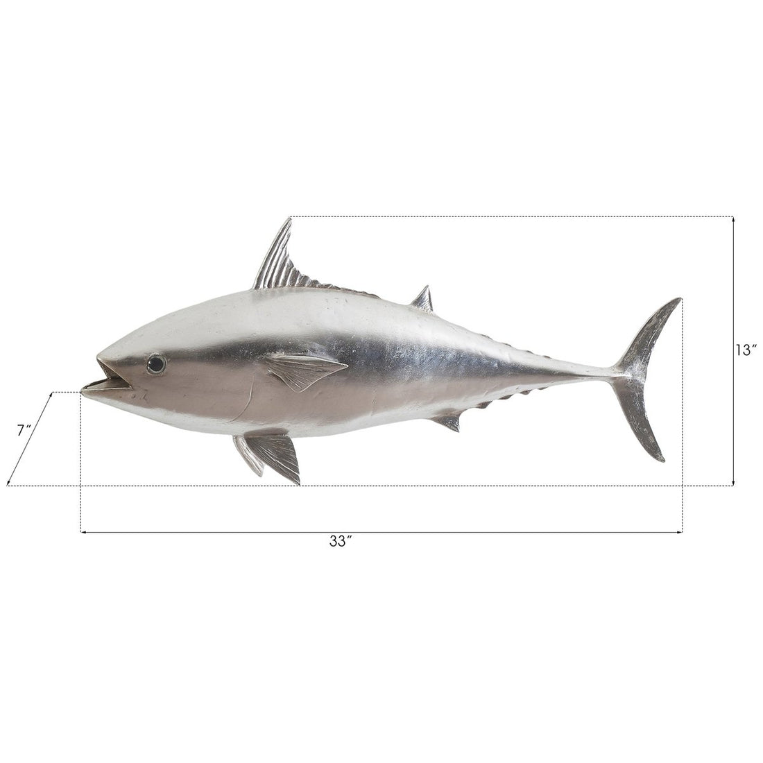 Phillips Collection Mackerel Fish Wall Sculpture, Silver Leaf