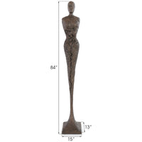 Phillips Collection Tall Chiseled Female Sculpture, Bronze