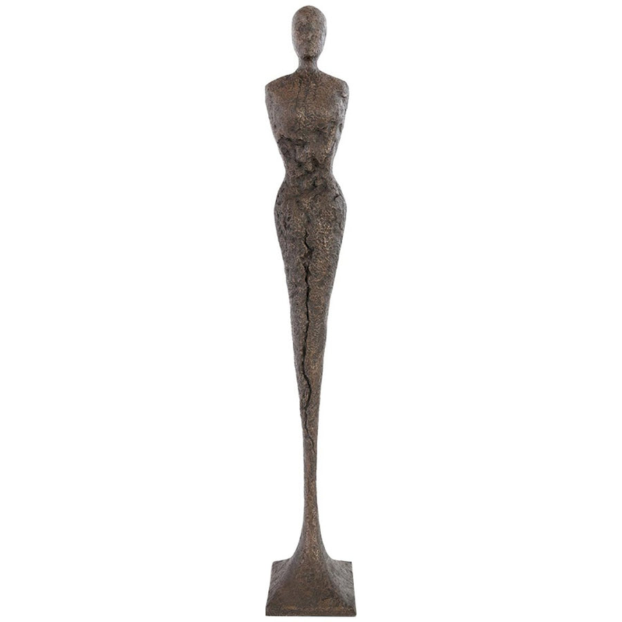 Phillips Collection Tall Chiseled Female Sculpture, Bronze