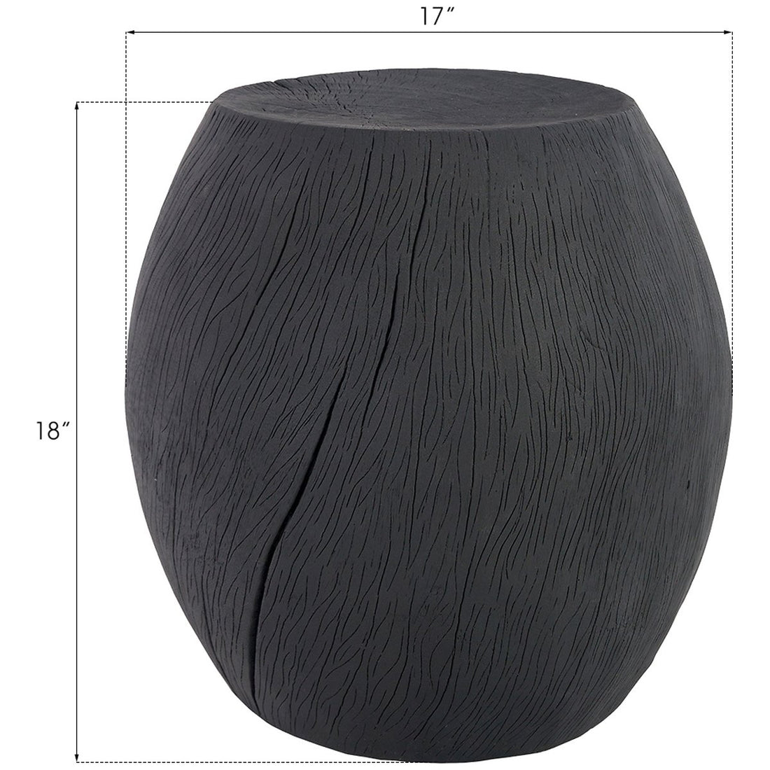 Phillips Collection Drum Stool, Charred