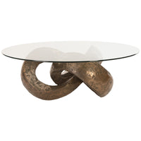 Phillips Collection Trifoil Outdoor Coffee Table with Glass