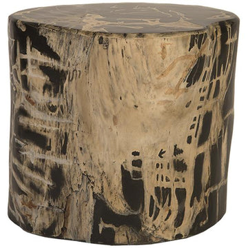 Phillips Collection Patterned Round Cast Petrified Wood Stool