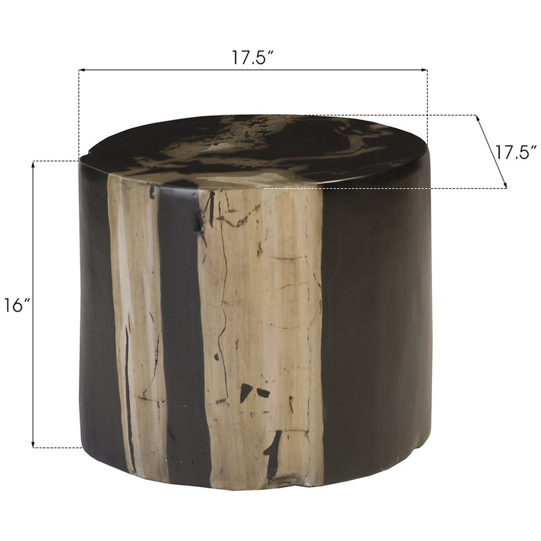 Phillips Collection Brown Round Cast Petrified Wood Stool