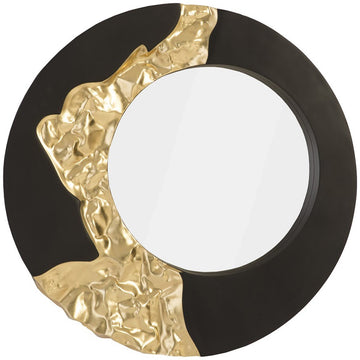 Phillips Collection Mercury Round Black Gold Mirror