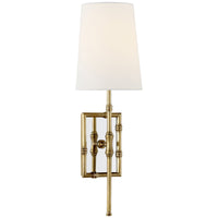 Visual Comfort Grenol Single Modern Bamboo Sconce with Linen Shade