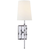 Visual Comfort Grenol Single Modern Bamboo Sconce with Linen Shade