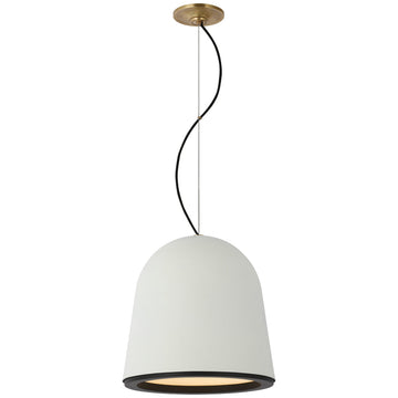 Visual Comfort Murphy Small Pendant in Plaster White and Matte Black