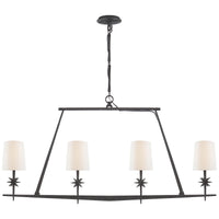 Visual Comfort Etoile Linear Chandelier with Linen Shades