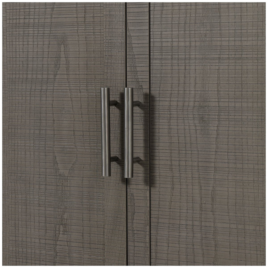 Sonder Living Raffles 2-Doors Credenza - Grey and Pewter
