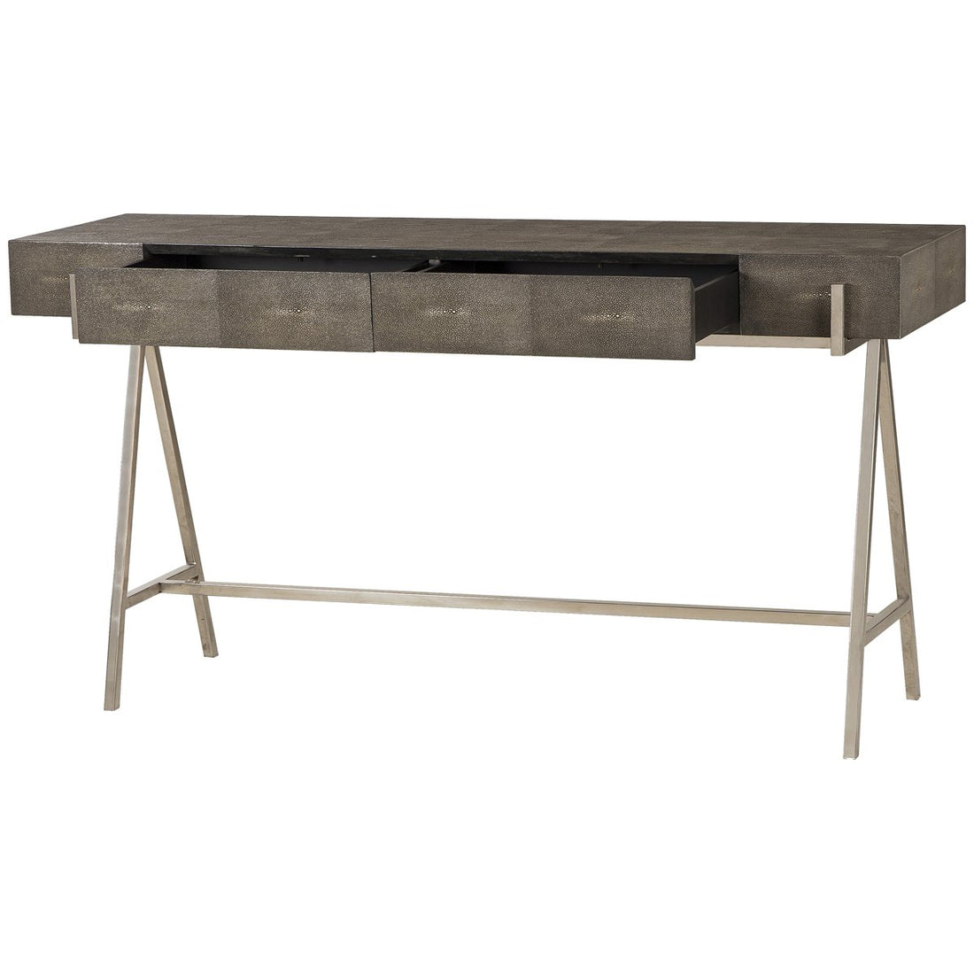 Andrew Martin Sampson Console Table - Charcoal Shagreen