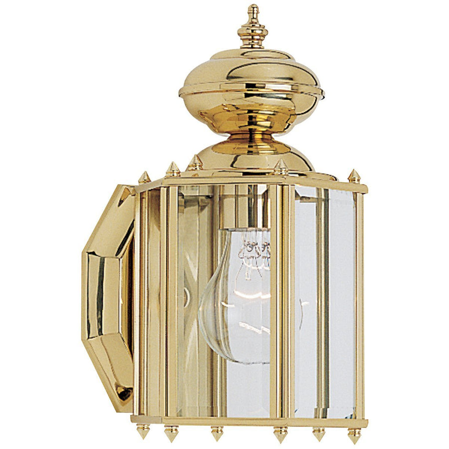 Sea Gull Lighting Clear Beveled Glass One Light Outdoor Wall Lantern