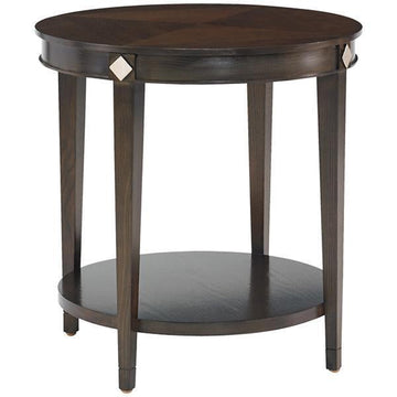 CTH Sherrill Occasional Naples Diamond Round Lamp Table