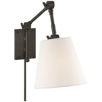 Visual Comfort Graves Pivoting Sconce with Linen Shade