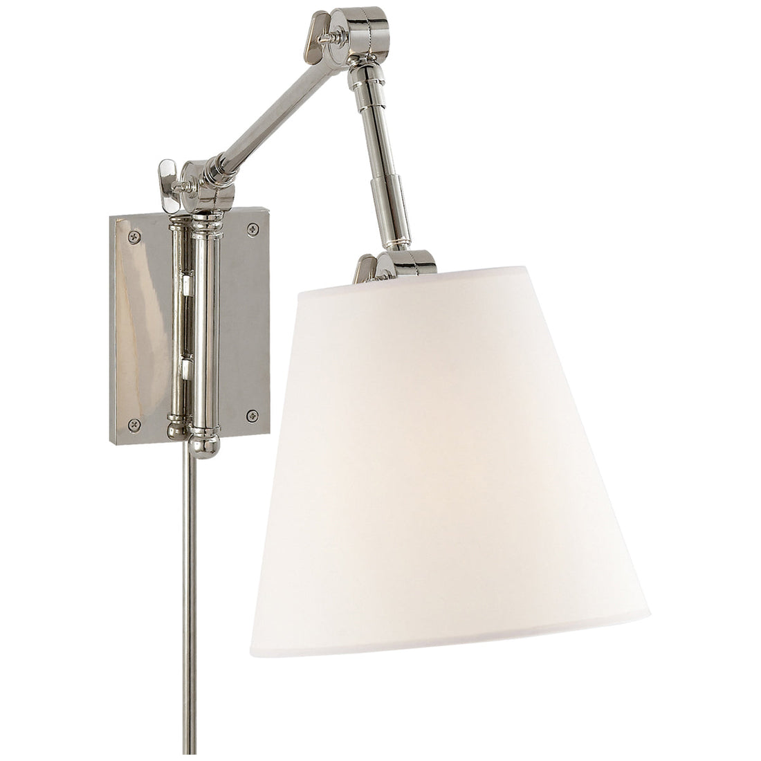 Visual Comfort Graves Pivoting Sconce with Linen Shade