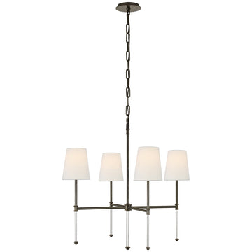 Visual Comfort Camille Small Chandelier with Linen Shades