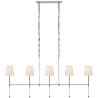Visual Comfort Camille Medium Linear Chandelier with Linen Shades