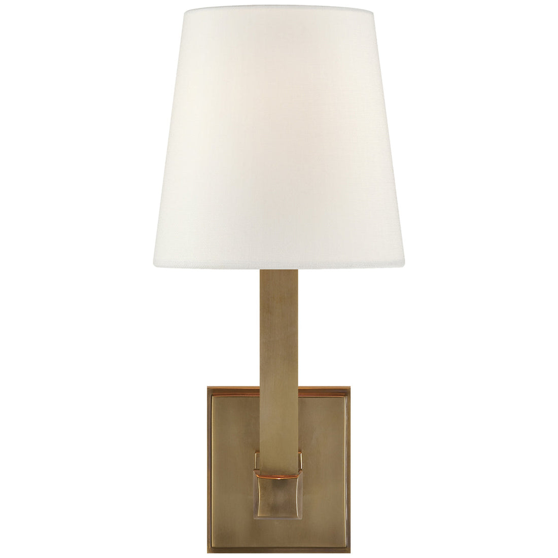 Visual Comfort Square Tube Single Sconce with Linen Shade