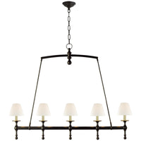 Visual Comfort Classic Linear Chandelier with Linen Shades