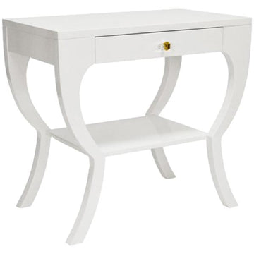 Worlds Away Curvy Side Table with Acrylic Hardware
