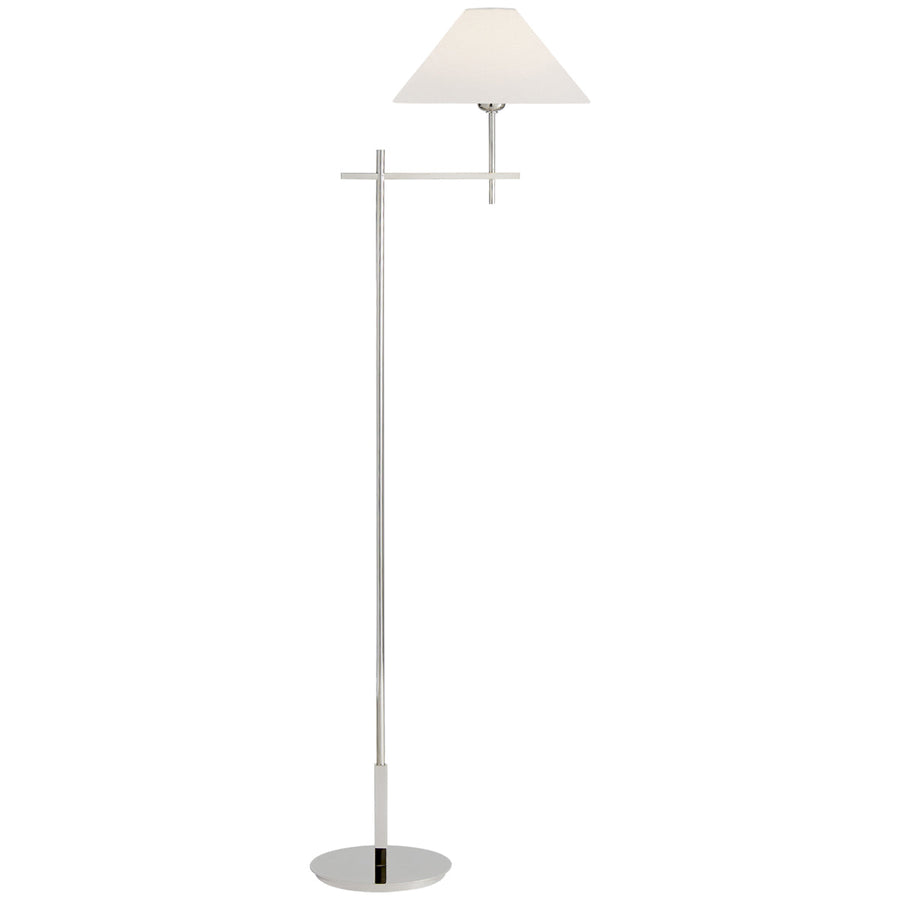 Visual Comfort Hackney Bridge Arm Floor Lamp with Linen Shade